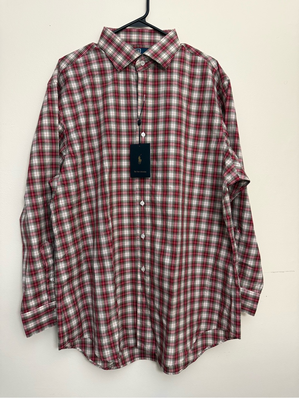 Ralph Lauren Red and White Plaid Button-Down Shirt